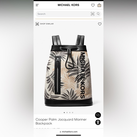 Brand New Matching Michael Kors Palm Print Backpack and Bucket Hat - Picture 2 of 2